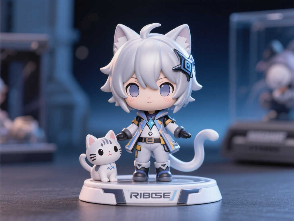 RIBOSE《崩坏：星穹铁道》迷你猫咪风格银狼版模型